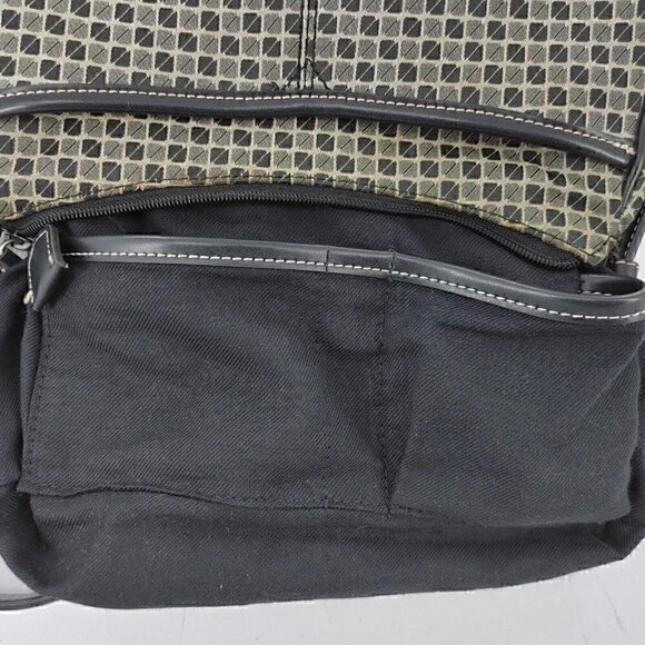 NINE & COMPANY Fabric and Faux Leather Small Shoulder Bag Y2K Retro - Picture 10 of 10